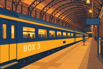 Cartoon van een trein