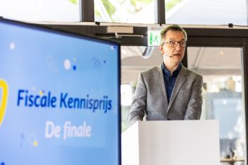 Martin Visser tijdens de finale van de Nextens Fiscale Kennisprijs 2024