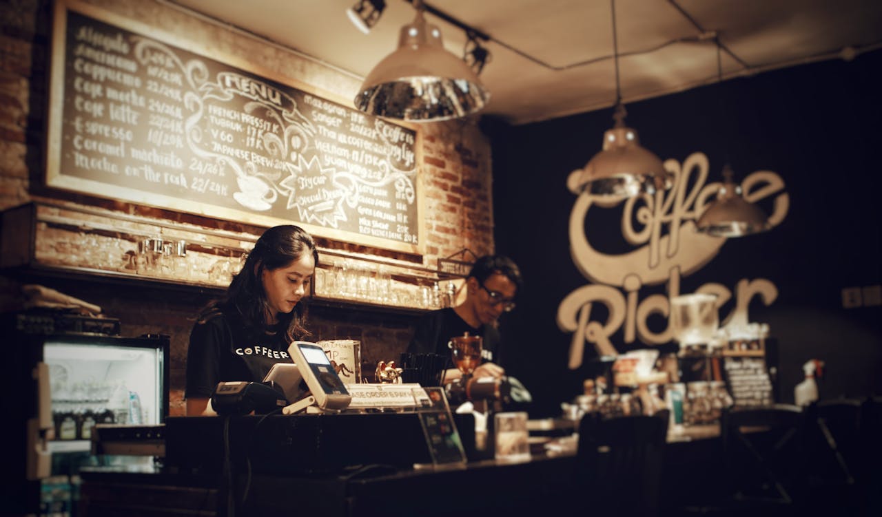 Barista aan het werk