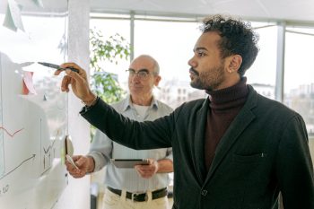 Ondernemers voor een whiteboard
