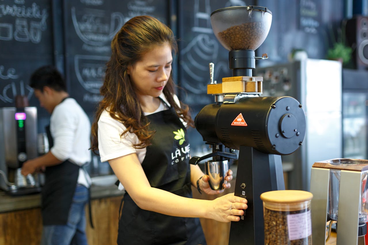 Barista aan het werk