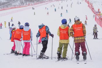 Mensen op de skipiste